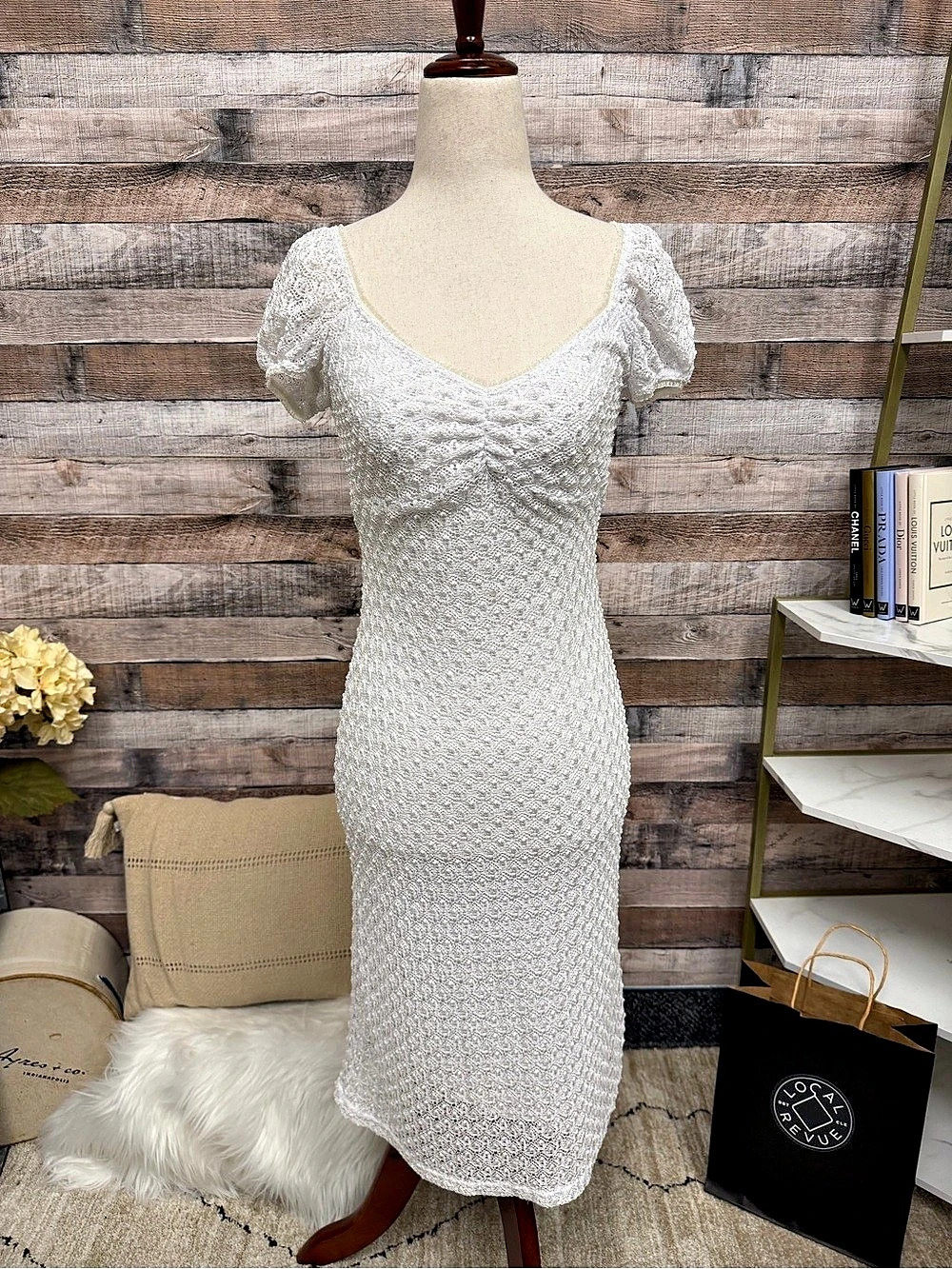 Motel Rocks White Lace Mini Dress Small